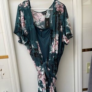 City Chic Floral Wrap Dress